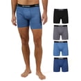 thumbnail image 1 of Calzoncillo bóxer 32 Degrees Cool para hombre, paquete de 4 unidades, negro/azul/mezclilla L, 1 of 5