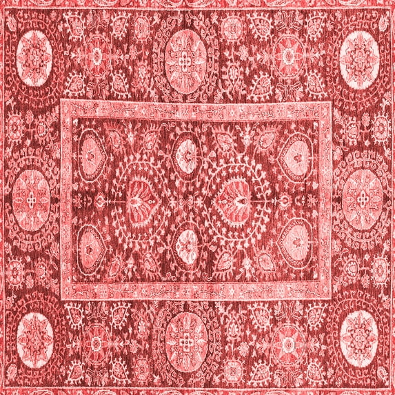 Ahgly Company Indoor Square Oriental Red Traditional Area Rugs, 3' Square