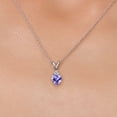 thumbnail image 3 of Gem Stone King 14K White Gold Blue Tanzanite and Lab Grown Diamond Pendant Necklace for Women | 0.53 Cttw | Gemstone December Birthstone | Heart Shape 5MM | With 18 inch Chain, 3 of 6
