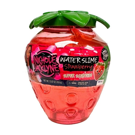 Compound Kings Nichole Jacklyne Water Slime, Red Color, Strawberry Scented, Fruit Container, Ages 4+