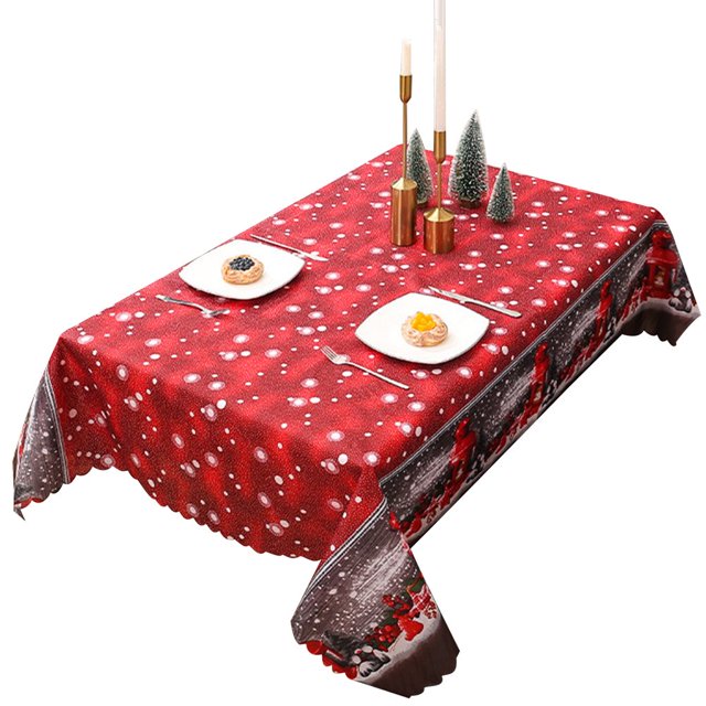 Table Cloth Anti-fading Durable Reusable Holiday Dining Room Christmas Table Cover for Gifts