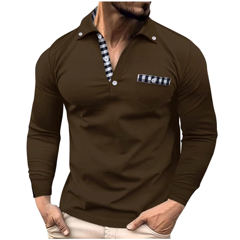 Aimik Hanes Men's Polo Shirts Long Sleeve 2025 Casual Polo T