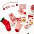 thumbnail image 6 of SHX Girls Toddler Kids Socks Cute and Fun Cotton Crew Socks 5 Pair 1-3 Years Old Children, 6 of 7