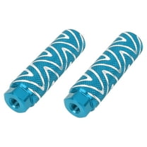 Motoforti Pair Aluminum Alloy Wave Stripes Axle Rear Foot Pegs Footrests for Bike Bicycle Fit 3/8 Inch Sky Blue