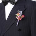 thumbnail image 6 of Bridal Corsage Bridal and Groom Corsage, Artificial Wedding Flower Boutonniere for Lapel Decoration Groom Boutonniere Baby's Breath Boutonnière Lavender & Orchid Boutonnière, 6 of 7