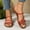 Red, variant on Women's Slides Sandals, Slip-On Round Open Toe Simple Solid Color Summer Casual Beach Flat Shoes Green