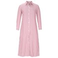 thumbnail image 4 of Henpk Summer Dresses for Women Striped T Shirt Dress Casual Midi Dress Short Sleeve Sundress with Pockets Fashion Casual Sexy Pockets Printing Summer Button Long Sleeve Dress Pink L, 4 of 8