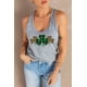 thumbnail image 2 of ABPHQTO Camiseta sin mangas con cuello redondo y estampado de trébol de leopardo a cuadros de St Patrick gris para mujer, 2 of 5