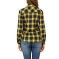 thumbnail image 3 of Allegra K Women's Plaids Long Sleeves Cuffs Boyfriend Button Down Shirt, 3 of 6