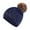 Navy, variant on WNEGSTG Winter Beanie for Women Sequin Faux Fur Chunky Knit Pom Pom Hat Skullcap Soft Warm Fuzzy Smooth