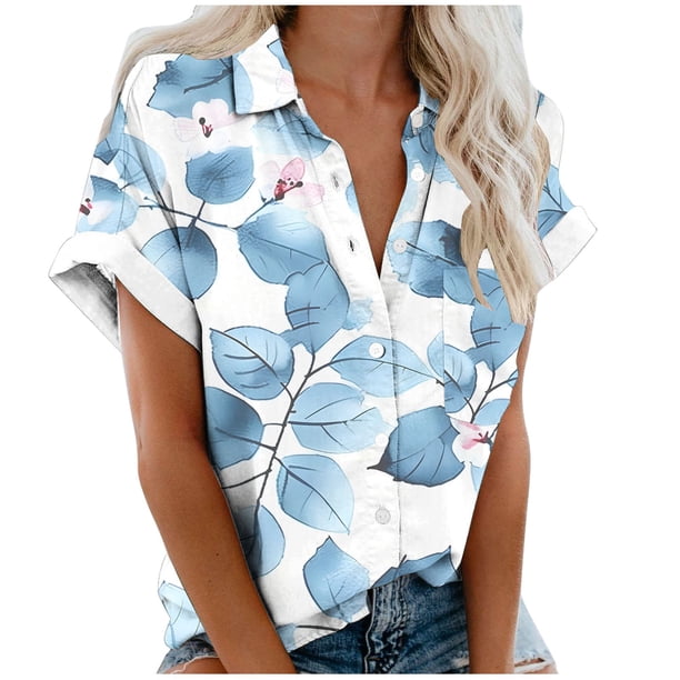Mujeres Pantalones Cortos Impresos Blusas de Manga Corta Y Top Regular, Vestido de Moda de Verano Casual para Mujeres