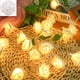 thumbnail image 3 of Artificial Rose Led Flower Lights USB/Battery Powered Fairy String Lights Garland Christmas Tree Decoration Wedding Party Decor, 3 of 5