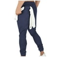 thumbnail image 6 of WREESH Men's Sweatpants Fashion Drawstring Elastic Waist Multi-Pocket Casual Length Pants Navy, 6 of 8