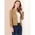 thumbnail image 2 of Chaqueta de gamuza sintética Allegra K Caqui M, 2 of 6