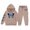 Khaki*, variant on RUTAYY Girls 2 Piece Outfit Butterfly Print Long Sleeve Hooded Sweatshirt with Pocket Drawstring Sweatpants Kids Gathering Outfits Khaki