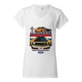 thumbnail image 2 of Wild Bobby Mustang Powered by Ford Performance Cars and Trucks Women Standard V-Neck Tee, White, Medium, 2 of 6
