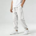 thumbnail image 3 of KyCheLot Boys Cotton Linen Pants Casual Loose Elastic Waist Straight Leg Summer Long Pants 5-15 Years, 3 of 7