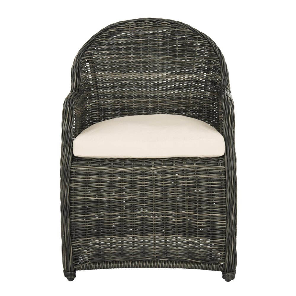 Safavieh Newton Outdoor Patio Wicker Arm Chair Grey/Beige Walmart