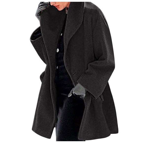 Wyzesi Winter Coats For Women Work Womens Winter Wool Coat Trench Jacket Ladies Warm Slim Long Overcoat Outwear Peacoat Women's Slim Fit Winter Jacket For Women Big And Tall