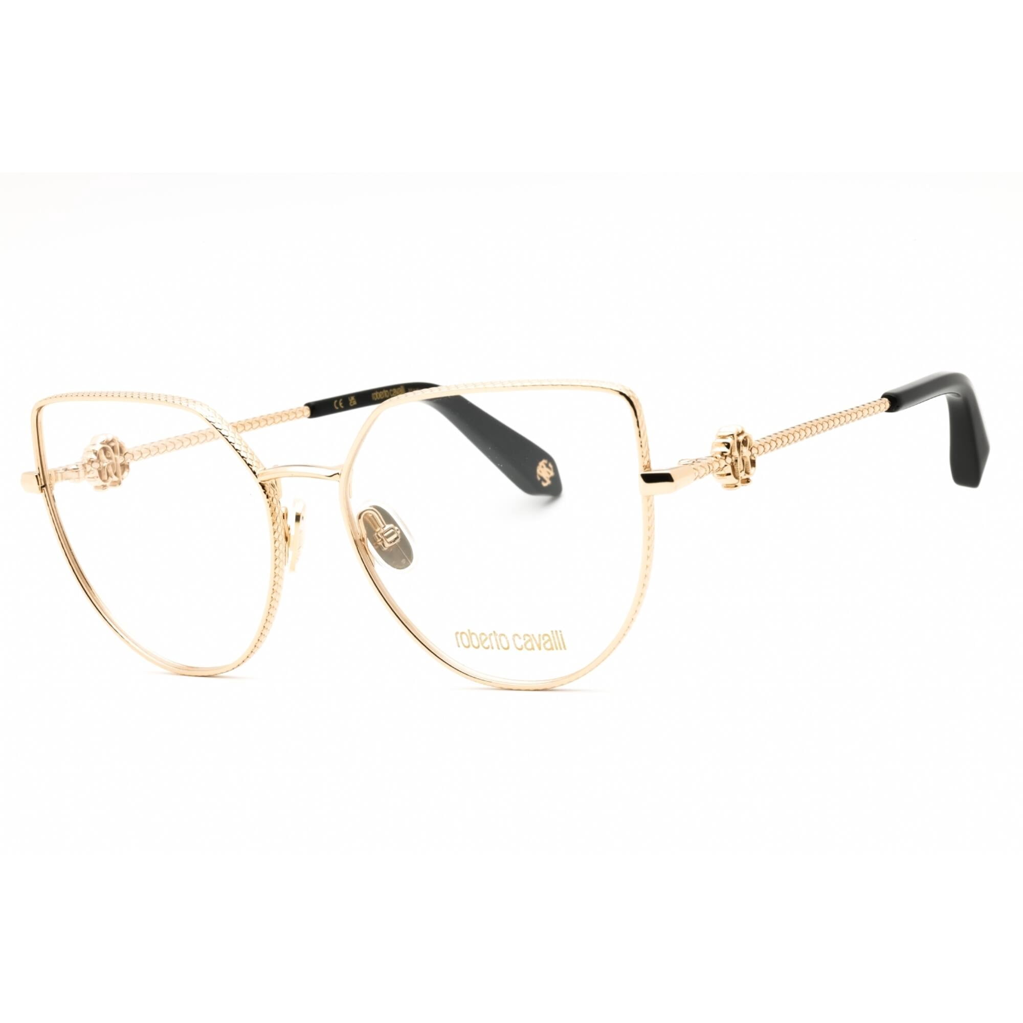 Roberto Cavalli VRC029 Eyeglasses Yellow Gold Metal Rectangular Contactsexpress.ca -- Roberto Cavalli VRC029 main image 4