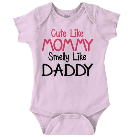 

Cute Mommy Smelly Daddy Funny Shower Bodysuit Jumper Girls Infant Baby Brisco Brands NB