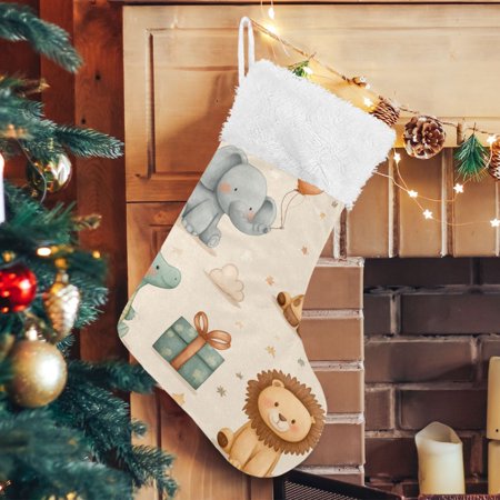 RMDQTR Christmas Stockings for Xmas Gifts - Large Size Festive Holiday Decor for Family Baby Jungle Celebration
