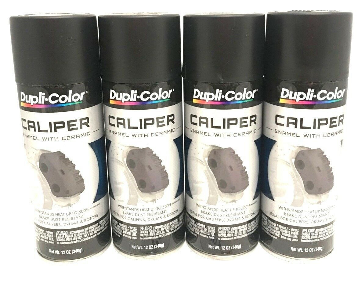 Duplicolor BCP105 4 Pack Caliper Spray Paint Matte Black with Ceramic 12 oz