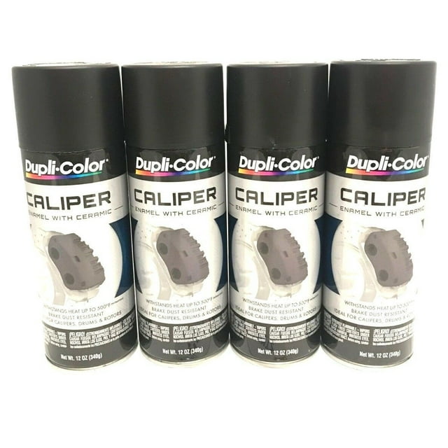 Duplicolor BCP105 4 Pack Caliper Spray Paint Matte Black with Ceramic