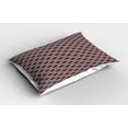 thumbnail image 2 of Ambesonne Abstract Woman Pillow Sham 2 Pack, Stripes and Lips, 36"x20", Charcoal Grey Ruby White, 2 of 3