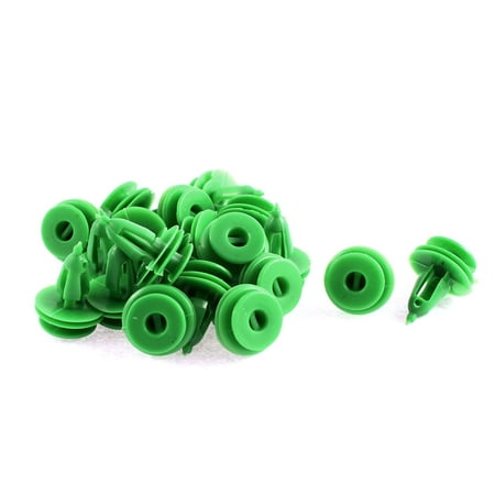

Unique Bargains 20 Pcs Green Plastic Door Trim Interior Weatherstrip Mat Rivet