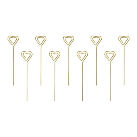 

Uxcell Metal Cocktail Toothpicks Heart Shape Drink Picks Cocktail Skewers 9Pack (Gold)