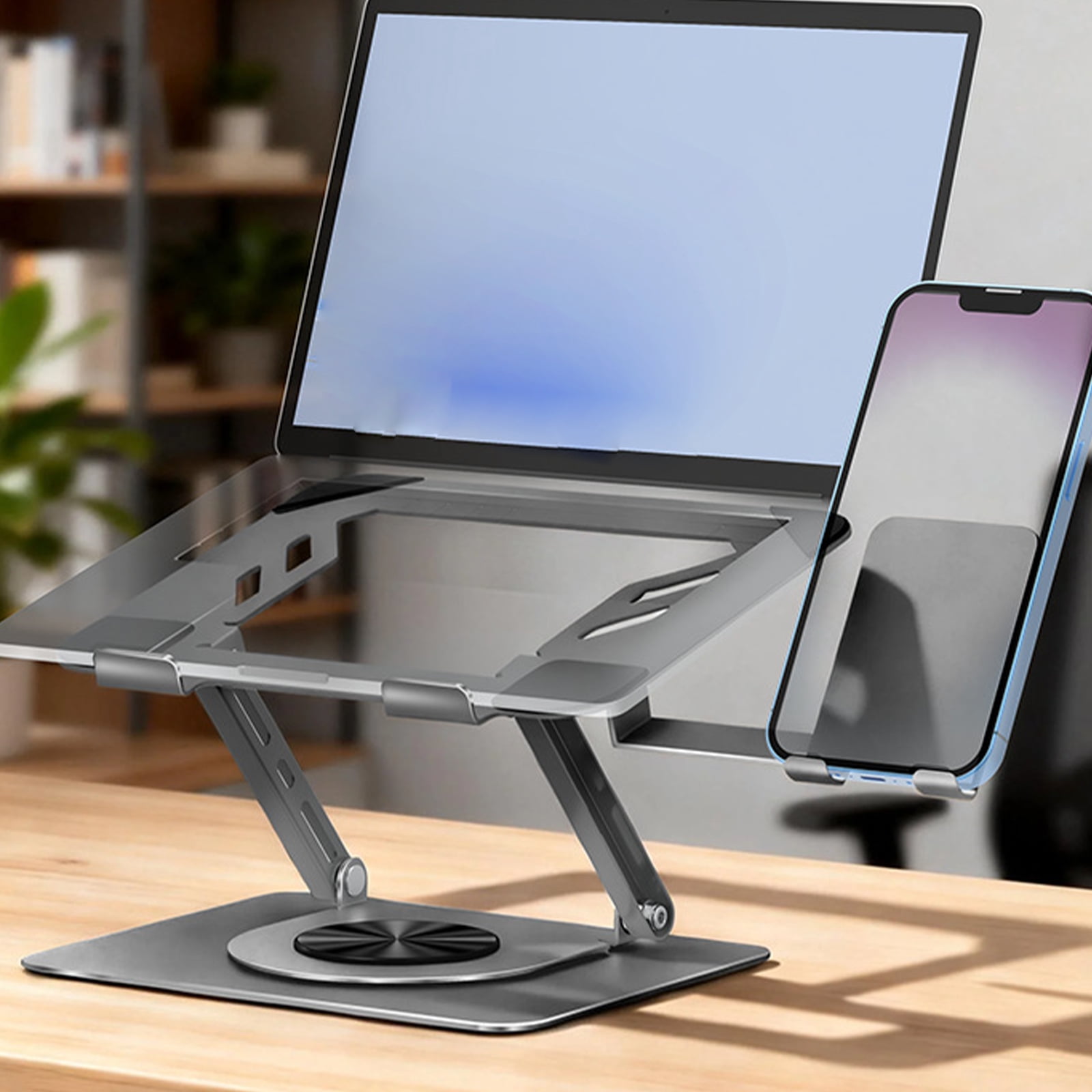 Carbon Steel Laptop Cooling Stand With Silicone Grips And Open Design For Enhances Airflows