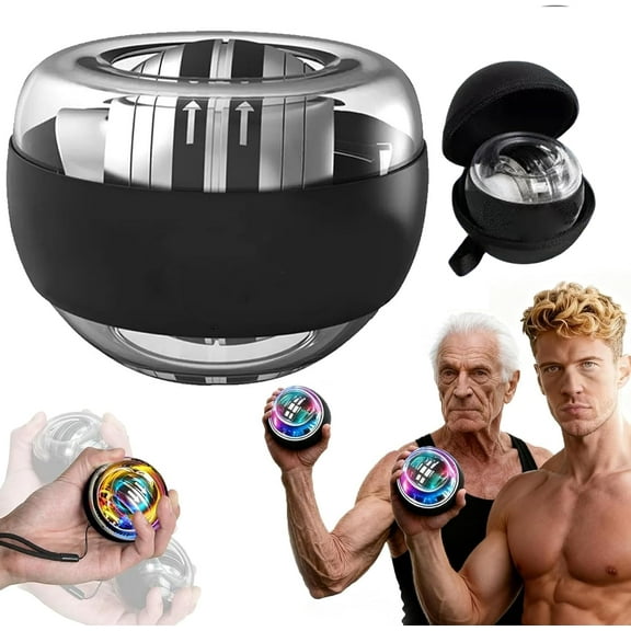 Wrist Ball Hand Exerciser, Auto-Start Gyroscopic Wrist Strengthener, Grip Strength Forearm Trainer with LED Lights(XX-1pcs)