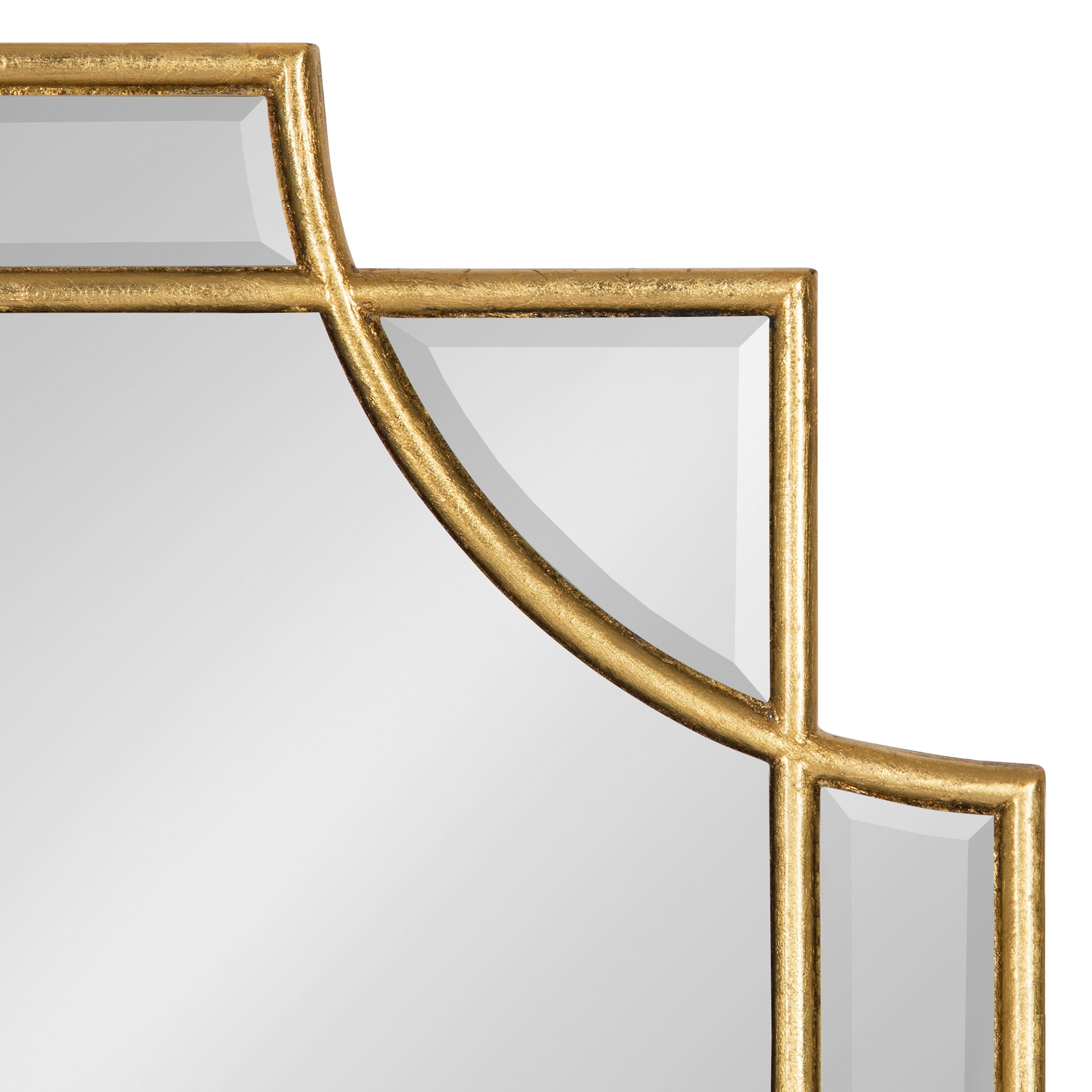 Kate and Laurel Minuette Glam Wall Mirror, 16 x 42, Gold, Elegant Traditional Home Decor With A Boho Charm