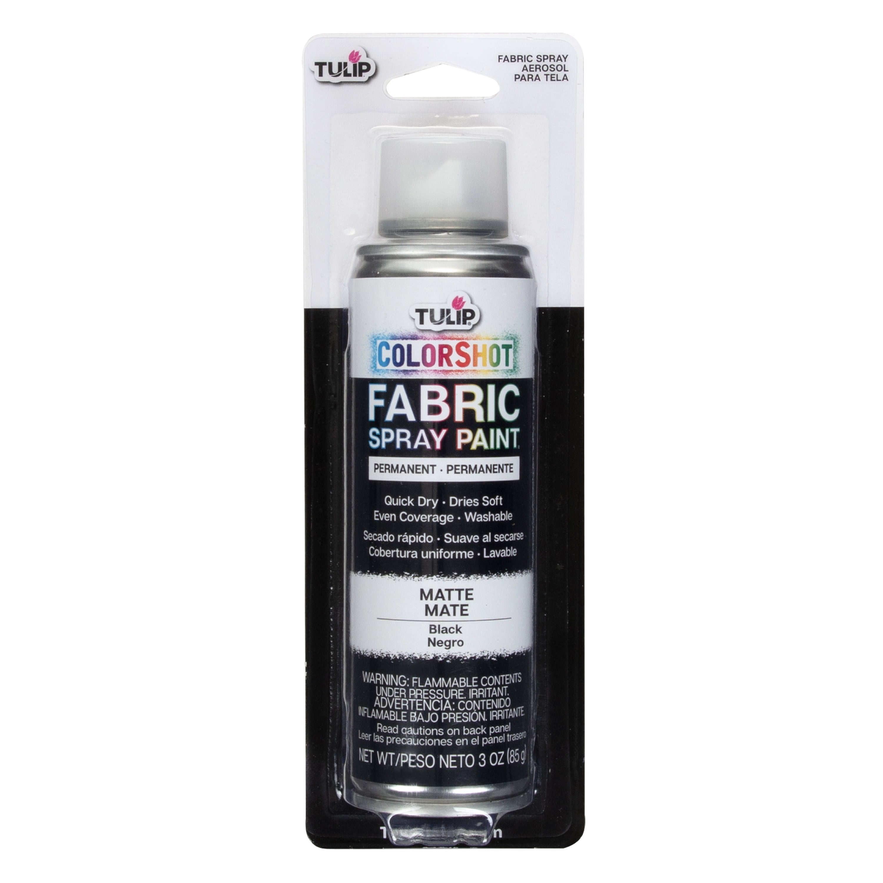 (2 pack) Tulip Color Shot Instant Fabric Spray Paint, 3 oz Black, Quick Dry and Permanent