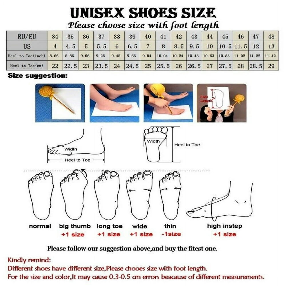 Men's footwear size and foot measurement guide
