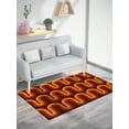 thumbnail image 2 of Brown Groovy Retro 70's Rug, Brown Rug, Orange Rug, Modern Rug, Home Decor Rug, Bedroom Rug, 3D Printeds Rug, Non Slip Rug, Rug, 2.3'x3.3' - 70x110 cm, 2 of 8
