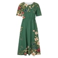 thumbnail image 4 of Women's Summer Casual Dresses Plus Size Round Neck Zipper Floral Print Dress, 4 of 7