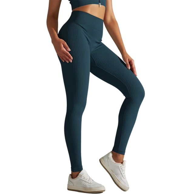 Pantalones de fitness para mujer con cintura alta, sin costuras y con abertura, que realzan las caderas, elásticos y transpirables, para yoga/running, tallas S-L