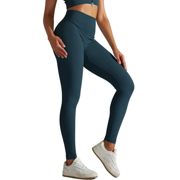 Pantalones de fitness para mujer con cintura alta, sin costuras y con abertura, que realzan las caderas, elásticos y transpirables, para yoga/running, tallas S-L