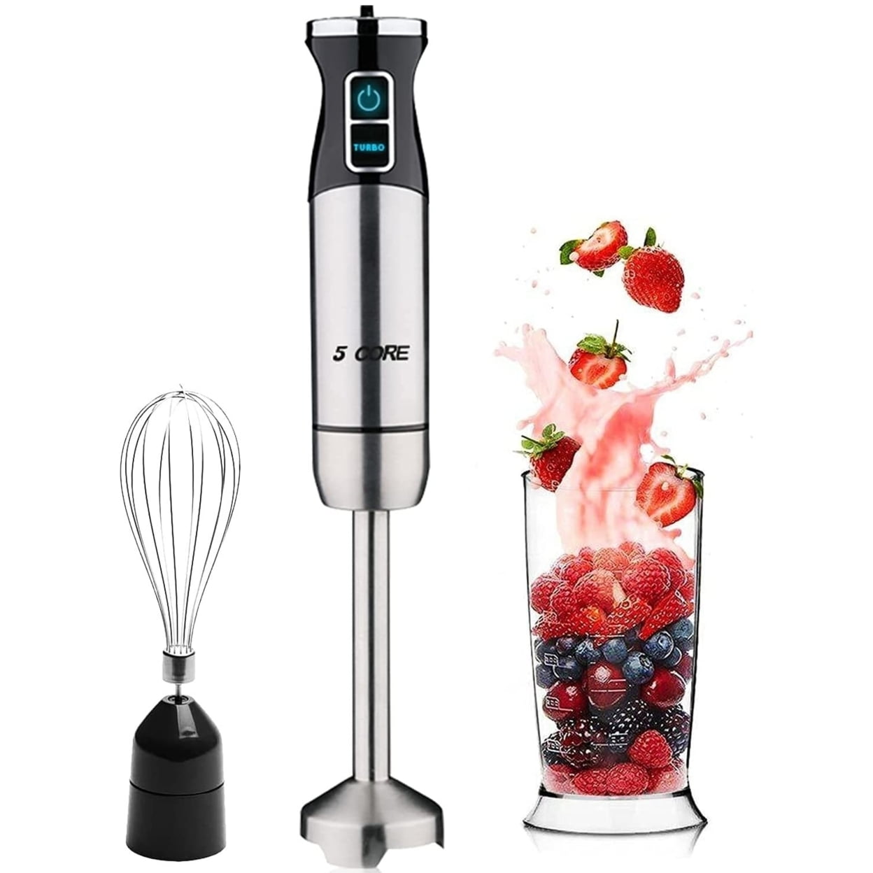 NOZADO 5-in-1 Multi-Function Hand Blender, 1000W Powerful and Sturdy with  12 Speed Control, BPA Free Containers, Easy to Clean and Safe