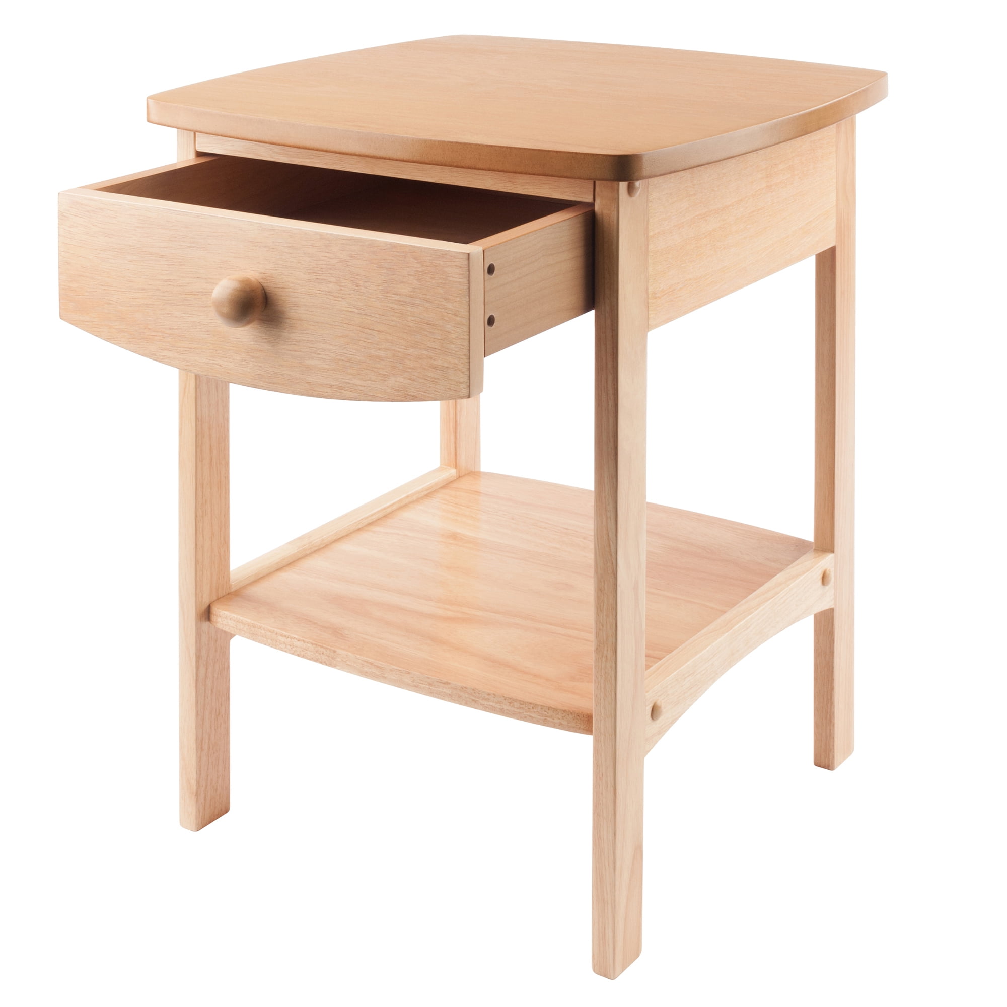 Winsome Claire Curved Nightstand, Accent Table, Natural Finish