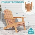 thumbnail image 5 of FODINGHILL Outdoor Folding Adirondack Chair set of 4, HDPE All Weather Patio Chair with Cup Holder for Deck Backyard Garden, Teak, 5 of 9