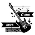 thumbnail image 2 of Music Wall Decal Guitar Silhouette and Musical Notes Playroom Wall Decal for Children Instrument Cute Themed Room Décor - Size: 40 In x 36 In, 2 of 4
