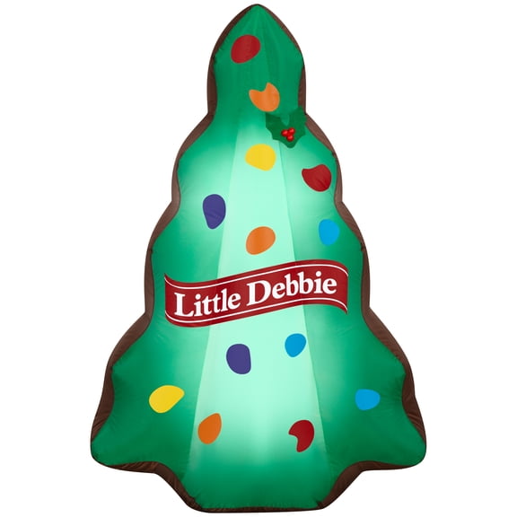 Airblown Christmas Yard Inflatables Light Little Debbie Green Christmas Tree Brownie Mc Kee 4.5 ft