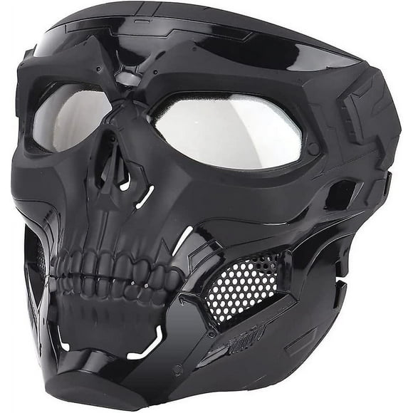 Airsoft Face Masks with PC Lens Skull Masks Tactical Protective GearBlack