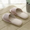 thumbnail image 3 of Women Men Anti-slip Cotton Linen Home Slippers Shoes Indoor Open Toe Flat Flip Flops, 3 of 4