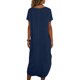 thumbnail image 5 of Vestido de Verano Casual de Mujer, Mezcla de Lino Cuello Redondo sin Mangas Botón Cambio Delantero, 5 of 9