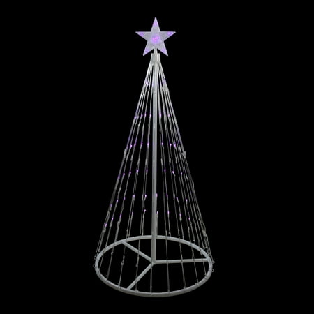 4' Purple LED Lighted Show Cone Christmas Tree Outdoor