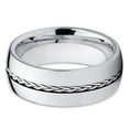 thumbnail image 2 of Tungsten Wedding Band 8mm Braid Tungsten Ring Tungsten Carbide Ring Men's Tungsten Band, 2 of 3